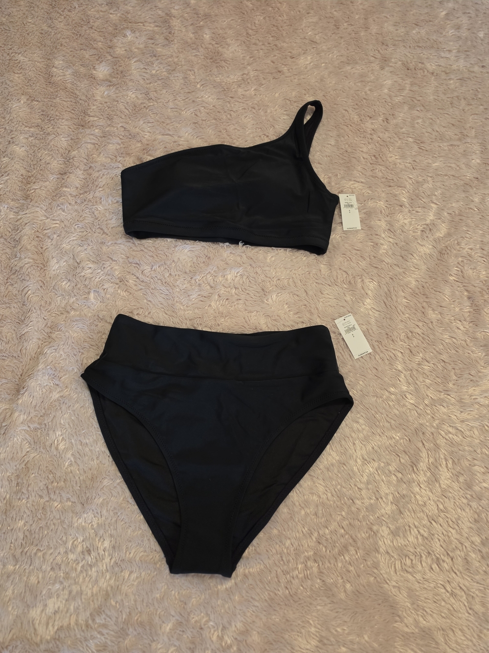 Old Navy Black One-Shoulder High-Waist Bikini